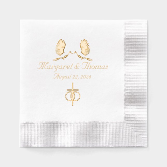 Nuptial Unity Catholic Wedding  Foil Napkins (Front)