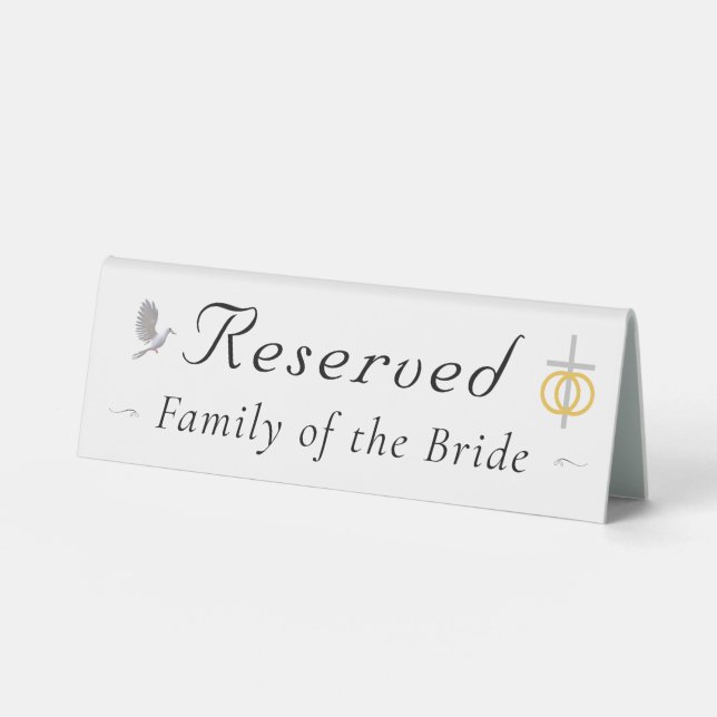 Nuptial Unity Reserved Wedding Sign (Front)