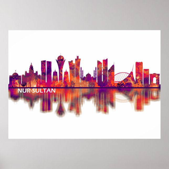 Nur-Sultan Kazakhstan Skyline Poster (Front)