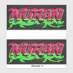 Nuran Vorname Name Graffiti Aufkleber Sticker