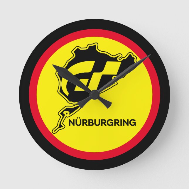 Nurburgring German Flag Germany Gran Turismo GT Round Clock (Front)