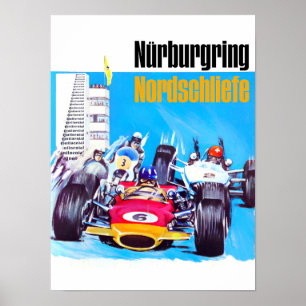 Nurburgring Grand Prix vintage car racing Poster