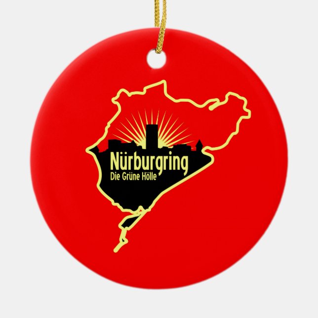 Nurburgring Nordschleife race track, Germany Ceramic Tree Decoration (Front)