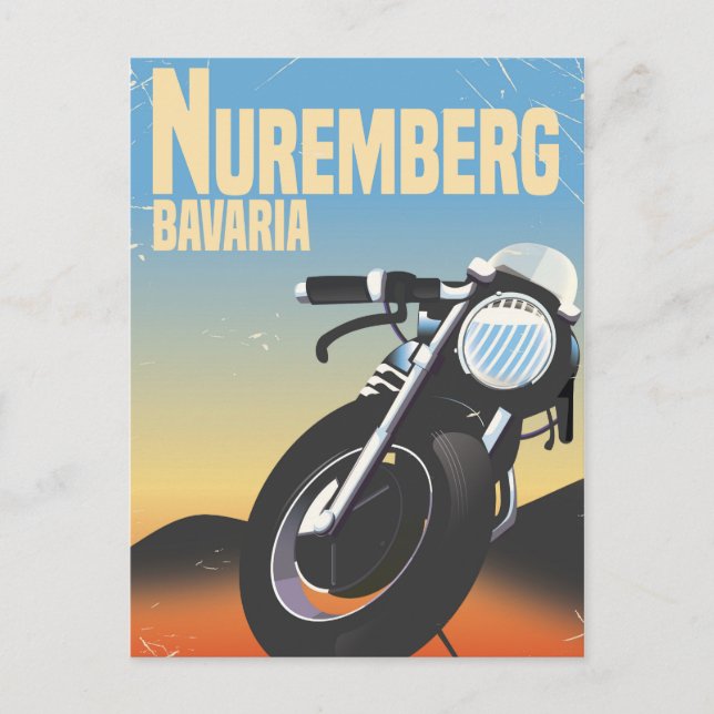 Nuremberg, Bavaria Motorcycle vintage travel poste Postcard (Front)