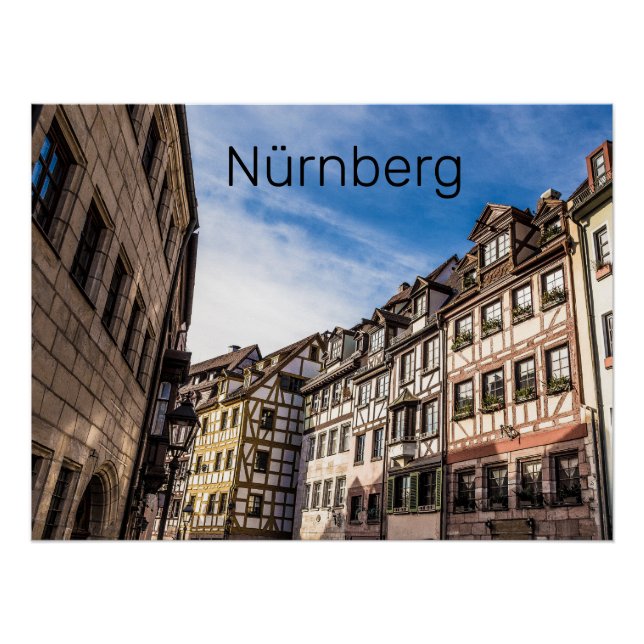 Nuremberg Cityscape Bavaria Germany Souvenir Poster (Front)