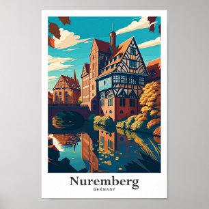 Nuremberg Germany Art Travel Potrait Illustration Poster