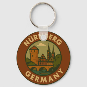 Nuremberg Germany City Art Key Ring