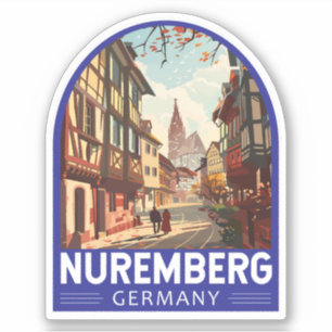 Nuremberg Germany Travel Art Vintage