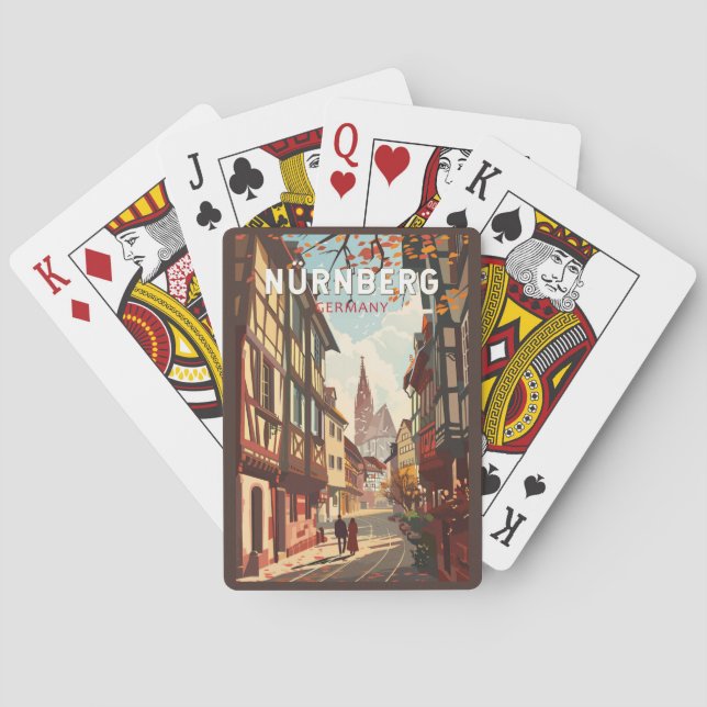 Nuremberg Germany Travel Art Vintage Playing Cards (Back)