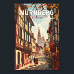 Nuremberg Germany Travel Art Vintage Poster<br><div class="desc">Nuremberg retro vector travel design. Impressive,  exciting,  colourful,  mighty and tragic: Nuremberg has reflected German history since the Middle Ages.</div>
