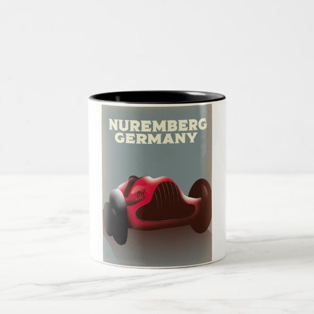 Nuremberg Germany Travel poster Two-Tone Coffee Mug (Center)