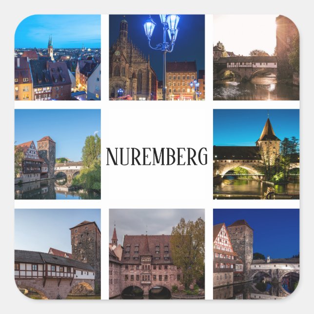 Nuremberg landscapes square sticker (Front)