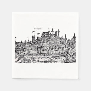 Nuremberg Medieval city in the Germany Napkin