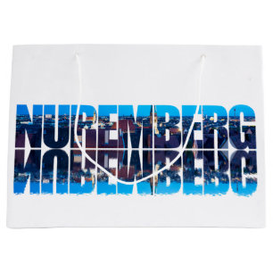 Nuremberg text composed of night old town view large gift bag