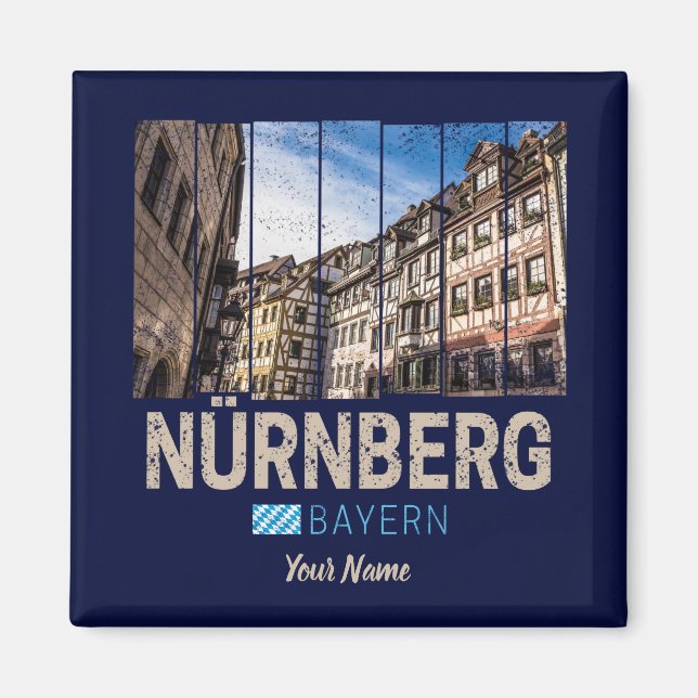 Nuremberg Vintage Bavaria Germany Souvenir Magnet (Front)