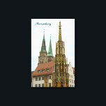 Nuremberg Wrapped Canvas<br><div class="desc">Nuremberg (German: Nuernberg),  city in the German state of Bavaria,  in the administrative region of Middle Franconia. Schoener Brunnen (en:beautiful fountain),  14th Century fountain located on Nuremberg’s main market next to the town hall.</div>