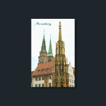 Nuremberg Wrapped Canvas<br><div class="desc">Nuremberg (German: Nuernberg),  city in the German state of Bavaria,  in the administrative region of Middle Franconia. Schoener Brunnen (en:beautiful fountain),  14th Century fountain located on Nuremberg’s main market next to the town hall.</div>