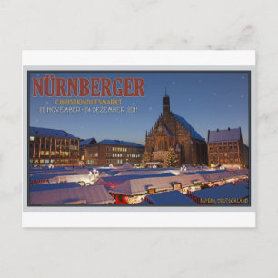 Nürnberg Christmas Market Night Holiday Postcard