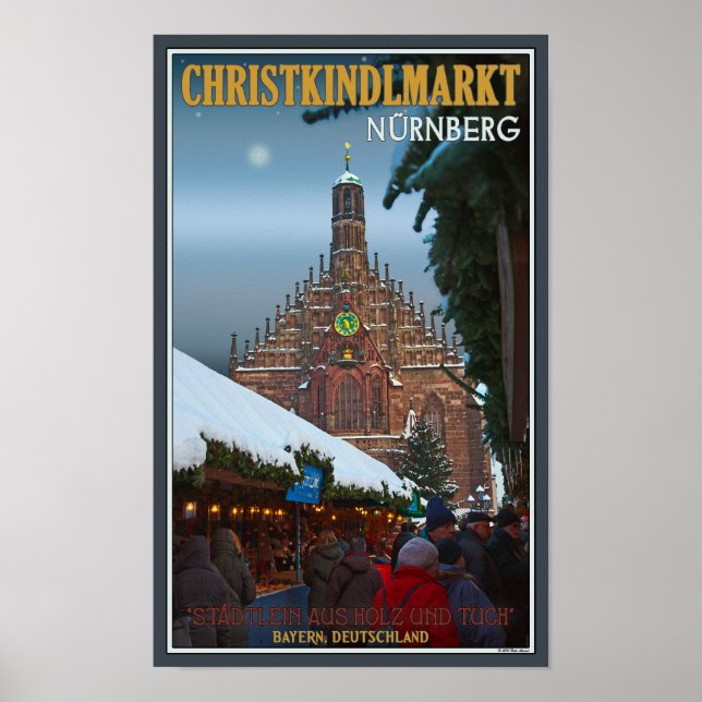 Nürnberg Frauenkirche & Christkindlmarkt Poster (Front)