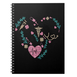 Nurse 2022 Leopard Colours Graphic Stethoscope Id Notebook