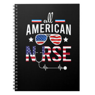 Nurse 4th Of July American Flag Patriotic Usa Stet Notebook
