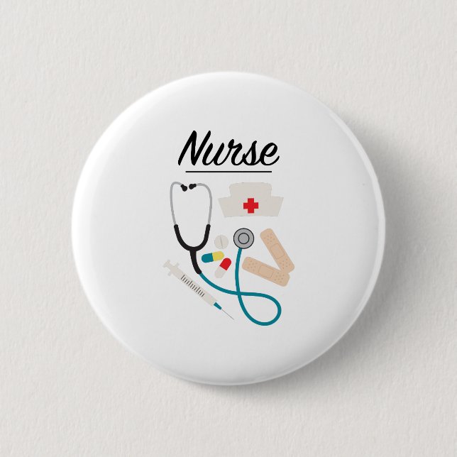 Nurse 6 Cm Round Badge (Front)