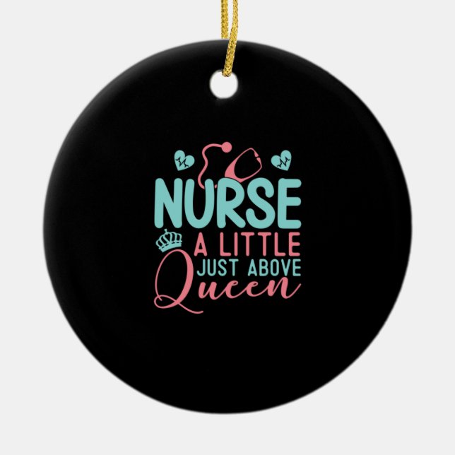 Nurse A Little Just Above Queen Ceramic Tree Decoration (Front)