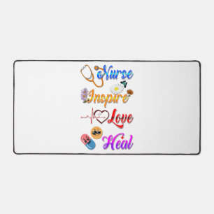 Nurse Accessories Inspire Love Heal Med Therapist Desk Mat