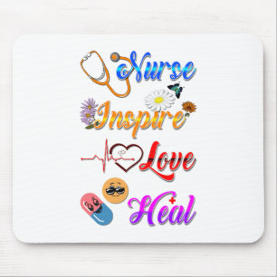 Nurse Accessories Inspire Love Heal Med Therapist Mouse Mat