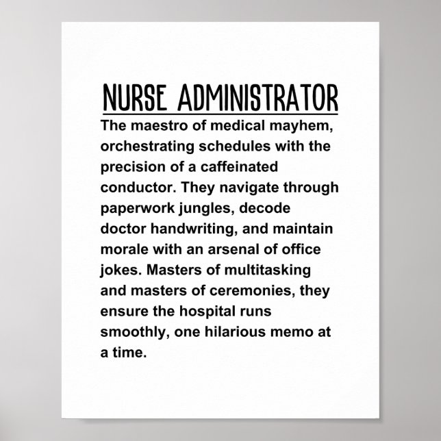 Nurse administrator poster (Front)