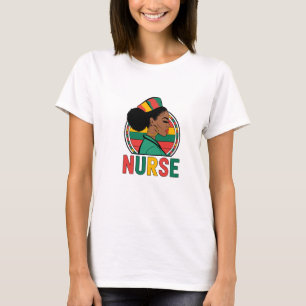 Nurse Afro Melanin Vintage Black History T-Shirt