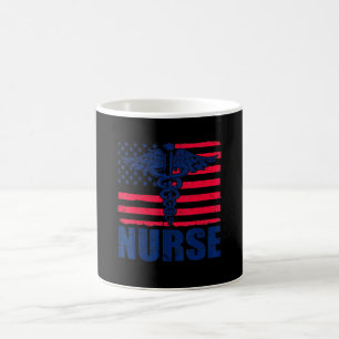 Nurse American Flag For Cna Rn Lpn Icu Va Assistan Coffee Mug