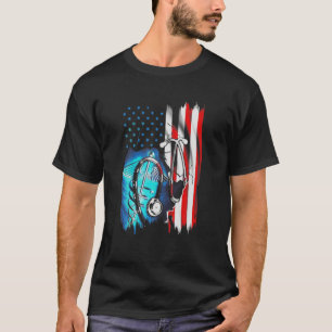 Nurse American Flag Nurse Doctor Medical 4Th Of Ju T-Shirt