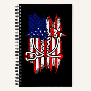 Nurse American Flag Rn Or Nurses Patriotic Nursing Notebook
