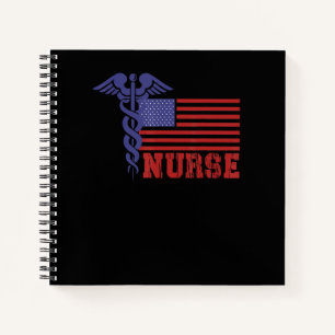 Nurse American Flag Support Nurse American Flag Notebook