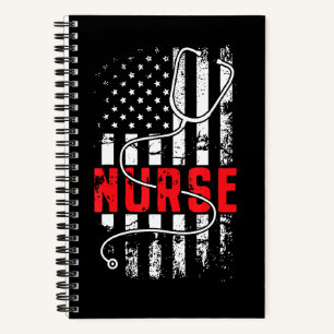 Nurse American Flag Support Nurse American Notebook