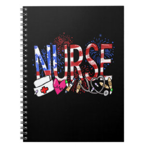 Nurse American Flag Us Stethoscope Medical Rn Patr Notebook