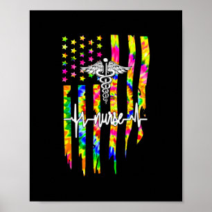 Nurse American Flag USA Flag Patriotic Nurse Poster