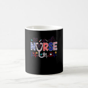 Nurse American Patriotic 4th Of July Nursing Usa Coffee Mug