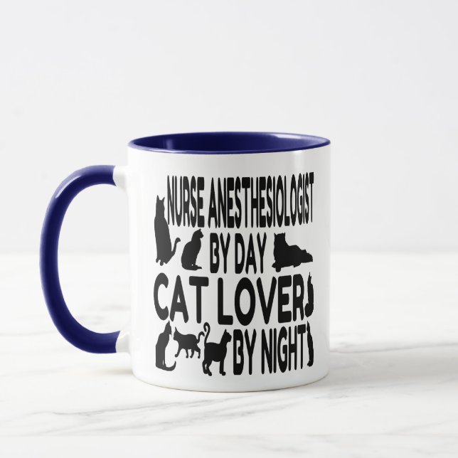 Nurse Anaesthesiologist Cat Lover Mug (Left)