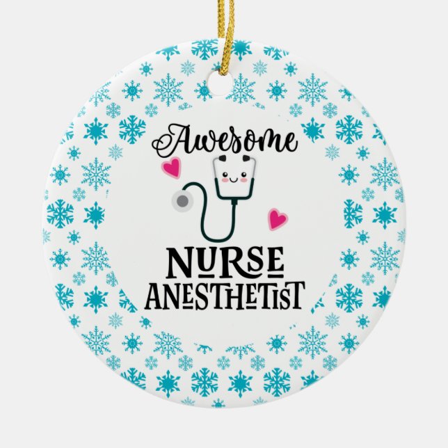 Nurse Anaesthetist Gift Ceramic Tree Decoration (Front)