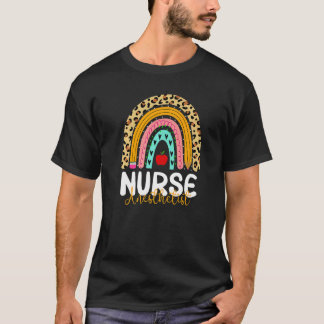 Nurse Anaesthetist Leopard Rainbow Healthcare Doct T-Shirt