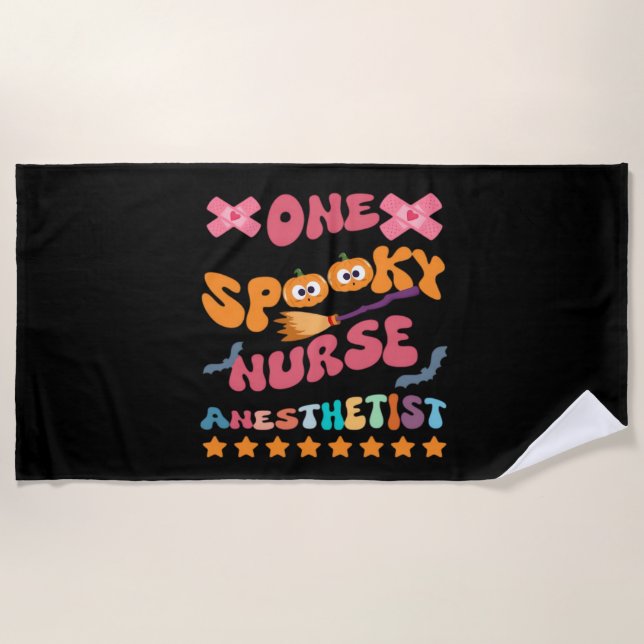 Nurse Anaesthetist - One Spooky Nurse Anaesthetist Beach Towel (Front)
