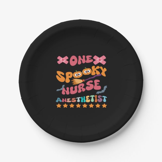 Nurse Anaesthetist - One Spooky Nurse Anaesthetist Paper Plate (Front)