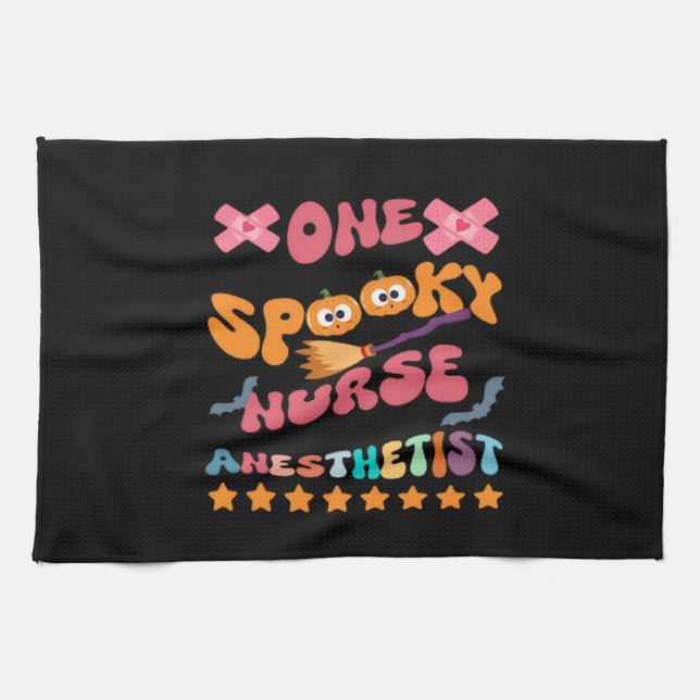 Nurse Anaesthetist - One Spooky Nurse Anaesthetist Tea Towel (Horizontal)