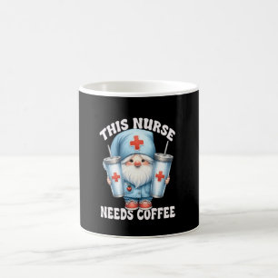 Nurse And Coffee Gnome Funny Saying This Nurse Nee Mug