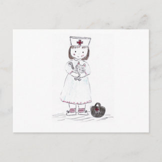 Nurse and Kitten Postcard