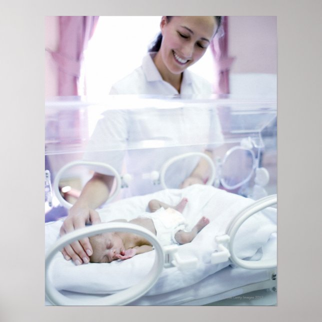 Nurse and premature baby poster (Front)
