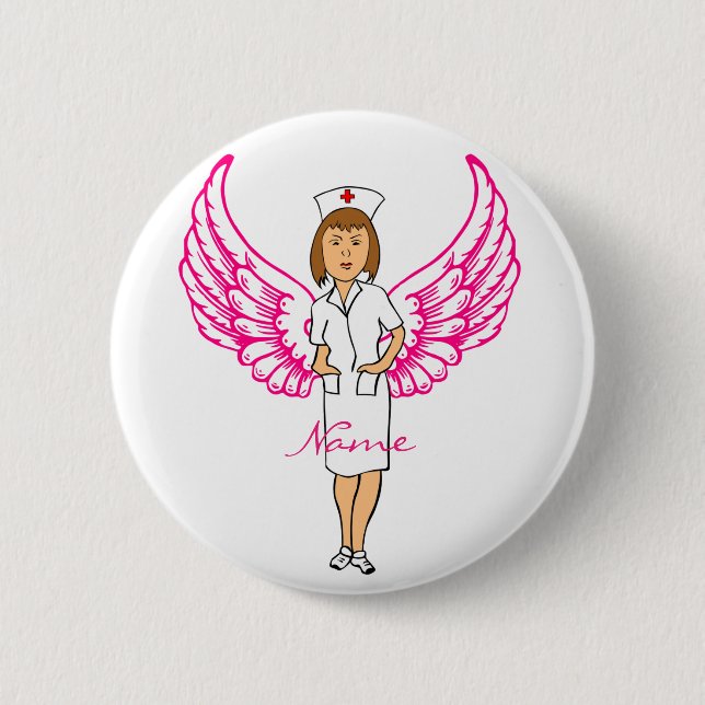 Nurse Angel Wings Thunder_Cove 6 Cm Round Badge (Front)