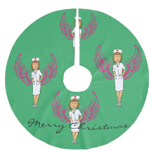 Nurse Angel Wings Thunder_Cove Brushed Polyester Tree Skirt